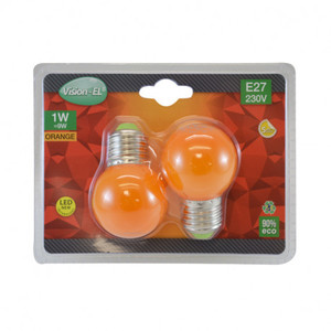 Ampoule à led E27 bulb Orange 1w conditionné par 2