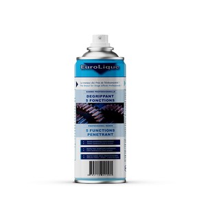 Dégrippant 5 fonctions Eurolique - Dégrippant, lubrifiant, nettoyant, anticorrosion, antihumidité en aérosol de 500ml
