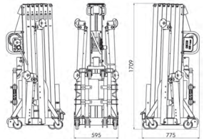 Pied de levage à fourche ASD ELP500 hauteur 5m charge 300kg