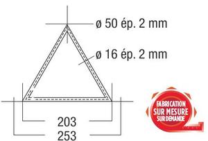 Embase Mâle de sol triangulaire en aluminium pour ASD SD250