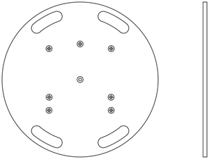 embase lourde ASD EML60 pour structure alu carrée ou triangle 290 diamètre 60 poids 33kg