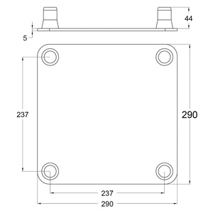EMQUA-B1 ConteStage - Platine avec 4 demi manchons pour structure 290 carrée