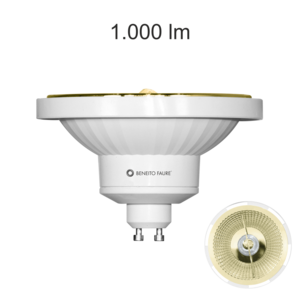 Ampoule Beneito Faure led ES111 GU10 230V 15W Blanc chaud 2700K 1000 lumens