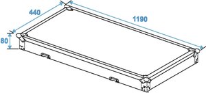 Flight case à 3 étages sur roulette pour 12 barres led et sunstrip