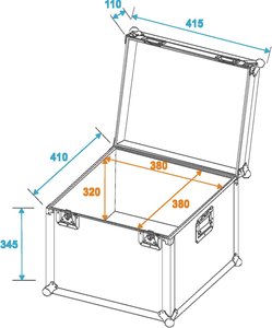 Flight case male de transport WxDxH intérieur 380 x 380 x 400 bois 7mm