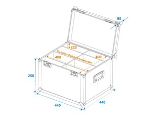 Flight case 40 X 40 X 30cm avec 8 compartiments variables