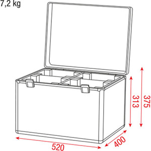 Flight case pour 4 lyres taille mini