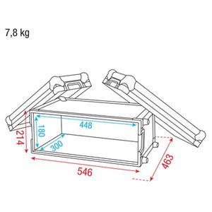 Flight case betonex 4U 2 capots profondeur utile 300mm pour effets