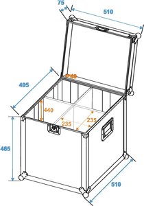 Flight case Pro pour 4 projecteurs 235X235