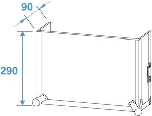 Flight case pour régie Combo 6U vertical et 10U horizontal avec tablette