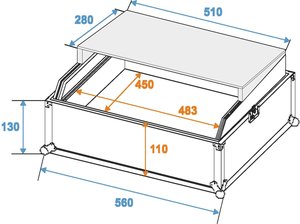 Flight case pour Case pour console éclairage ou son avec tablette pour PC