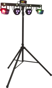 FLORIDABAR-II Algam Lighting – Set de projecteurs led PAR + Derby + Strobe + laser avec stand et housse