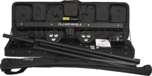 FLORIDABAR-II Algam Lighting – Set de projecteurs led PAR + Derby + Strobe + laser avec stand et housse