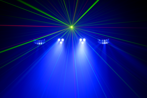 FLORIDABAR-II Algam Lighting – Set de projecteurs led PAR + Derby + Strobe + laser avec stand et housse
