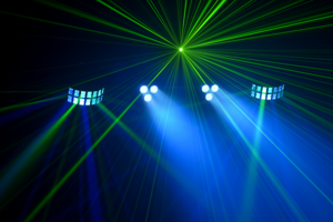 FLORIDABAR-II Algam Lighting – Set de projecteurs led PAR + Derby + Strobe + laser avec stand et housse