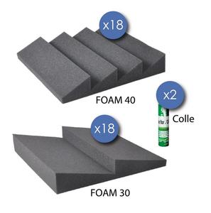 Kit de 36 mousses acoustiques pour fréquences médium et aigu