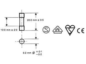 Fusible 5X20 5A temporisé