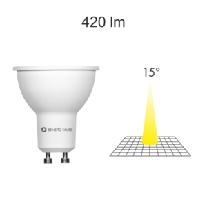 GU10 Led 7w 3000k 15 degres