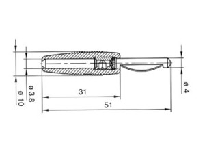 HM1400C Hirshmann fiche banane 4mm noire à vis