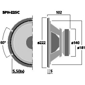 Haut parleur 8 pouces 8ohms 120W SPH-225C