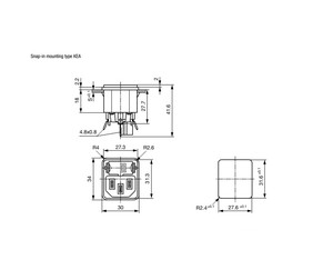 Embase IEC mâle pour chassis avec double porte fusibles