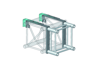 Liaison mobile pour carré 390 vers carré 390 ASD avec 21cm de ratrappage