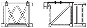 Liaison mobile pour carré 390 vers carré 390 ASD avec 21cm de ratrappage