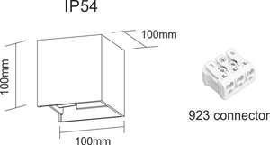 Luminaire LEK aluminium 6,5W 4000K 100° noir IP65