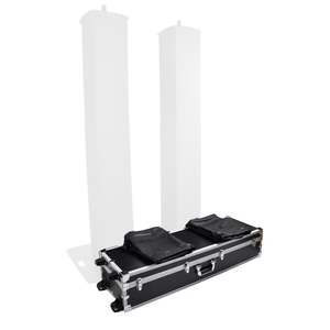 LSA 220 procase WH Power acoustics - Pack de 2 Totems pros blancs hauteur variable de 1m05 à 1m95 avec valise de transport
