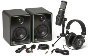 Pack Studio Mackie Creator Bundle avec micro USB, casque et paire de monitoring