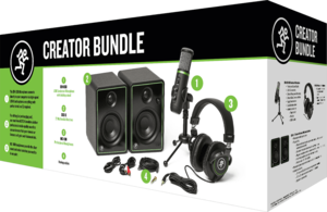 Pack Studio Mackie Creator Bundle avec micro USB, casque et paire de monitoring