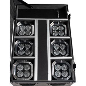 Pack de 6 projecteurs LED RGBA 4 x 10W ADJ Mirage Q6 Pak IP65 sur batterie avec flight de recharge inclus