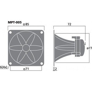 tweeter piezo monacor MPT-005 85X85