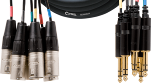 Cable multipaire 5m 8 XLR male,  Jack TRS Neutrik