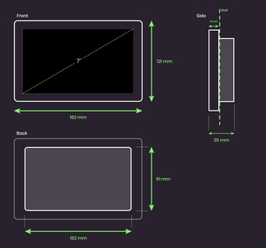 NATOUCH-1 Tablette murale 7'' intégrable pour contrôleur Stick ou dina