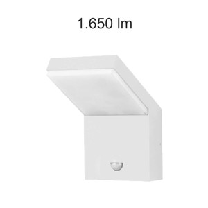 Eclairage extérieur LED IP54 18W 3000K 120° chassis blanc NEO XL Beneito Faure avec détecteur