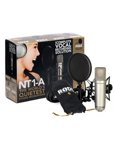 Microphone Rode NT1A statique cardioïde pour studio argenté