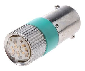 Ampoule témoin led Ba9s 10x28 230V verte