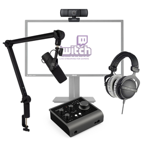 PACK-TWITCH-PRO Pack professionnel pour streamer 1 micro SM7B 1 Casque DT770 PRO 1 carte son Audient 1 caméra HD