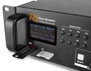 PDV120MP3 Power dynamics ampli 120W public adress avec USB Bluetooth Tuner FM 4 zones