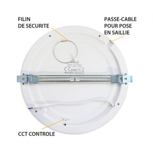 Plafonnier LED encastrable Blanc diamètre 300mm 24W CCT