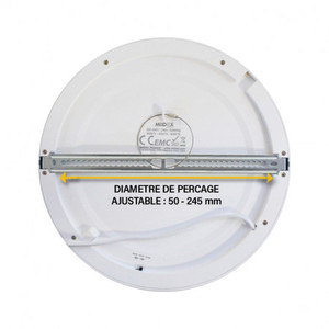 Plafonnier LED encastrable Blanc diamètre 300mm 24W CCT