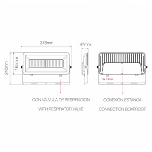 Projecteur led beneito et Faure Sky Polaris 100W 13000 lumens noir Blanc neutre 4000K