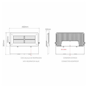 Projecteur led beneito et Faure sky Polaris 200W 26200 lumens IP65 noir Blanc jour 5000K