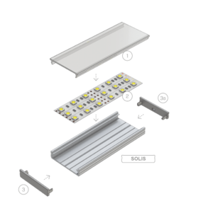 Profilé aluminium double de surface SOLIS blanc alu longueur 2m