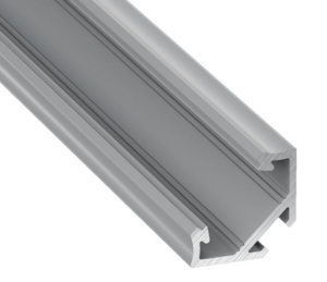 Profilé aluminium d'angle TypeC 23x11 mm pour ruban de led largeur max 12mm barre de 2m