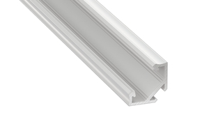 Profilé aluminium d'angle TypeC blanc laqué 23x11 mm pour ruban de led largeur max 12mm barre de 2m