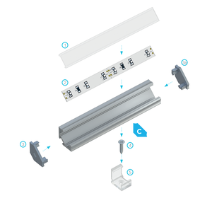 Embout de terminaison percé pour profilé Type C plastique noir