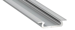 Profilé aluminium TypeZ 22X7 pour ruban de led largeur max 13mm barre de 2m