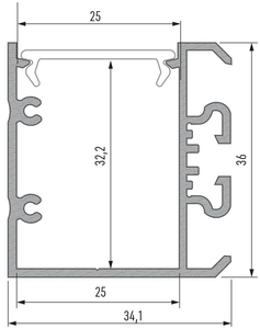 Profilé aluminium pour ruban led double UNICO blanc laqué longueur 2m